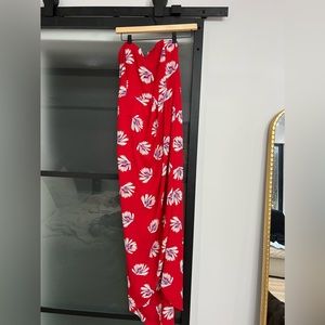 Red floral summer dress